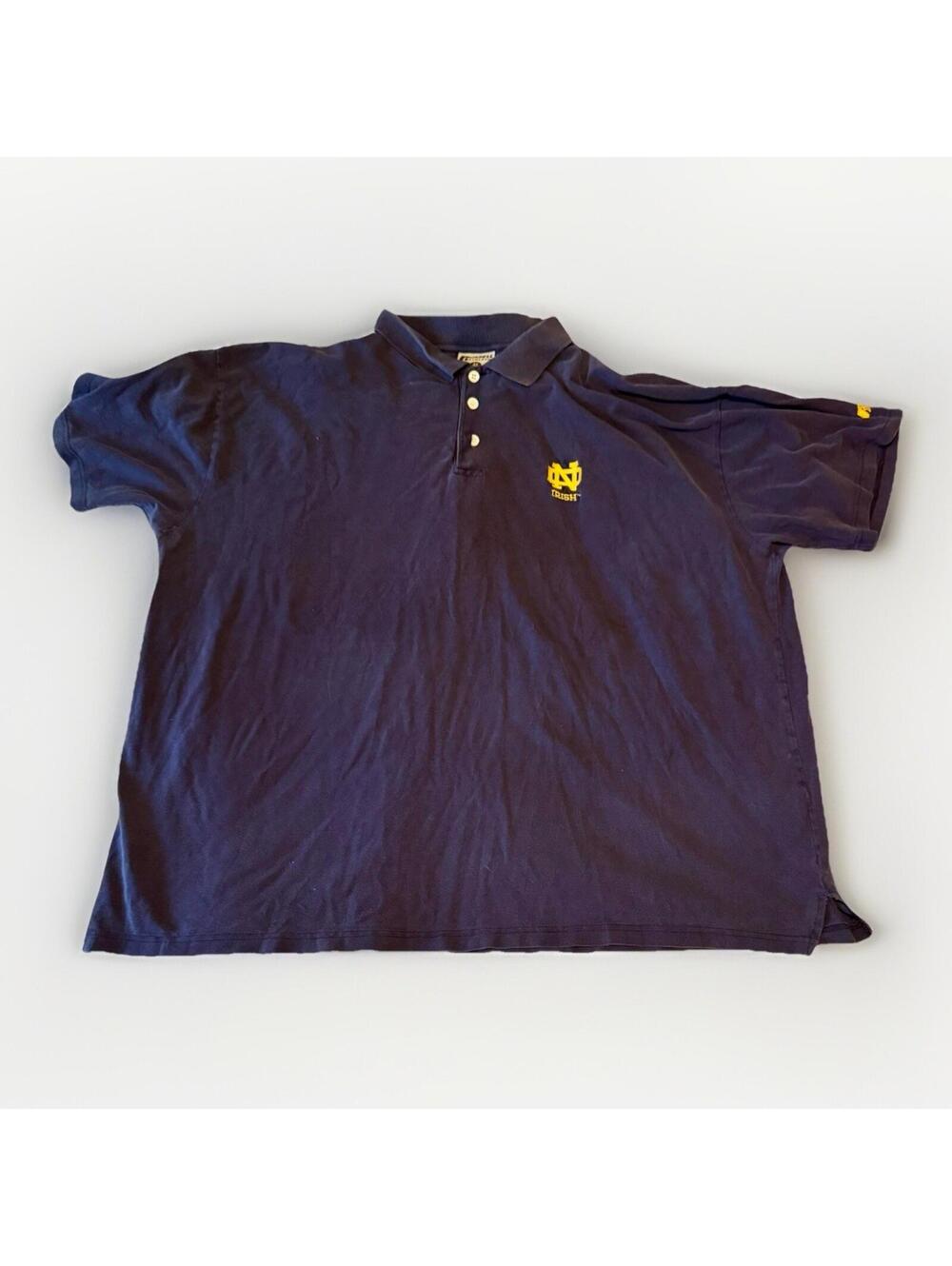 Russell Athletic Pro Cotton Vtg 90s Y2K Notre Dame Polo Shirt Mens Sz 4XL Sports